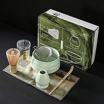 Amazon | Yoseka matcha set 抹茶 茶道具 セット 百本立 茶せん 竹製